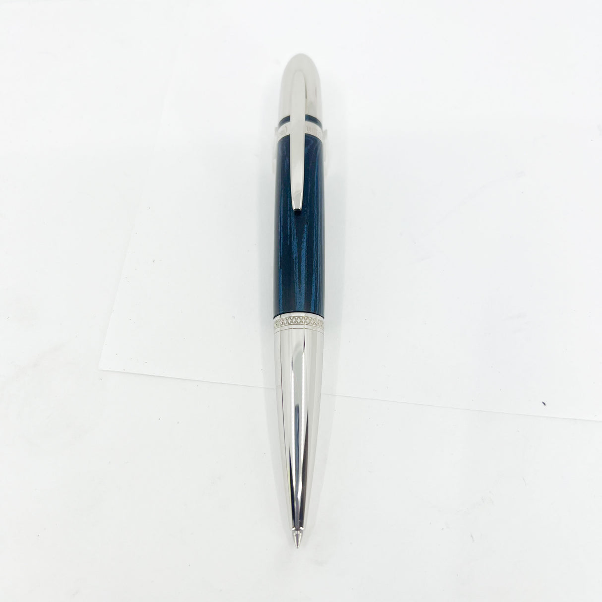 Underwood London Piccadilly Ebonite Blue/Black Ripple Convertible Ballpoint/Rollerball Pen