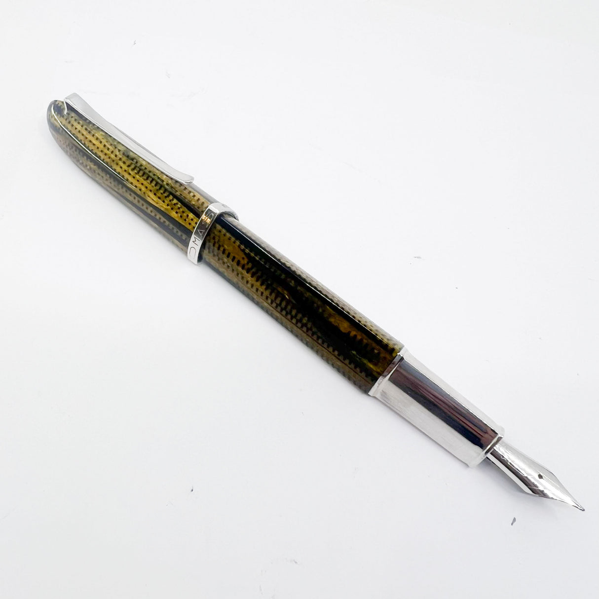 Omas #360 Triangular Burkina Celluloid Fountain Pen - The Scarcest of the Modern OMAS Celluloid Designs - Flexible Medium 18kt Gold Nib