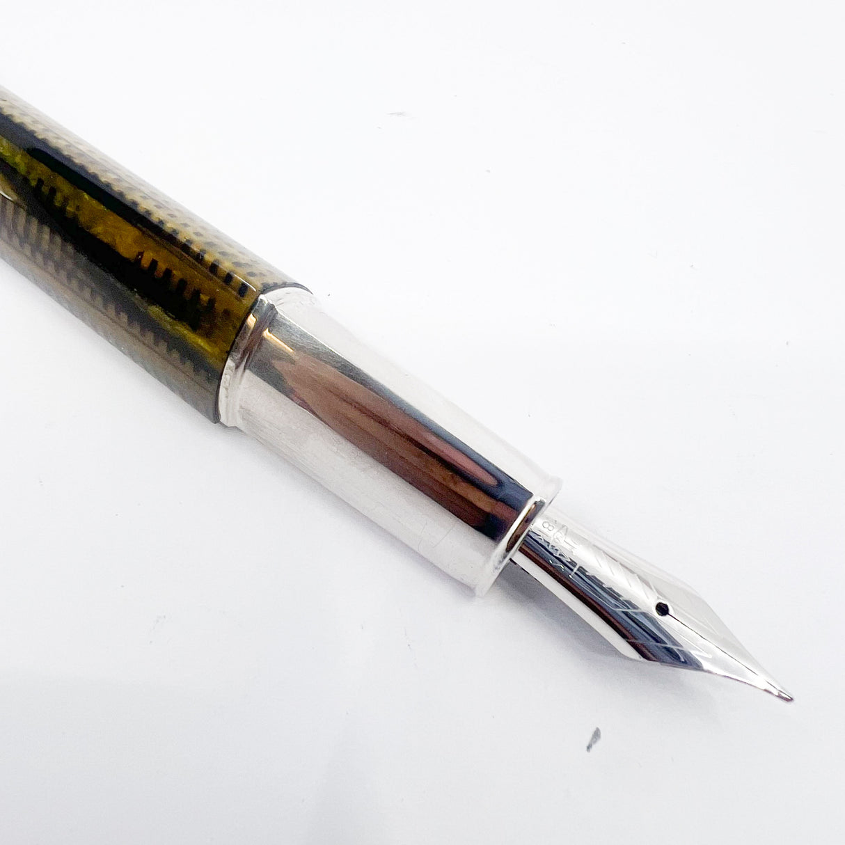 Omas #360 Triangular Burkina Celluloid Fountain Pen - The Scarcest of the Modern OMAS Celluloid Designs - Flexible Medium 18kt Gold Nib