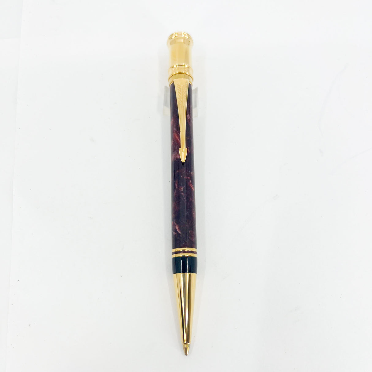 Parker Duofold Marble Maroon Ballpoint Pen - Circa 1991