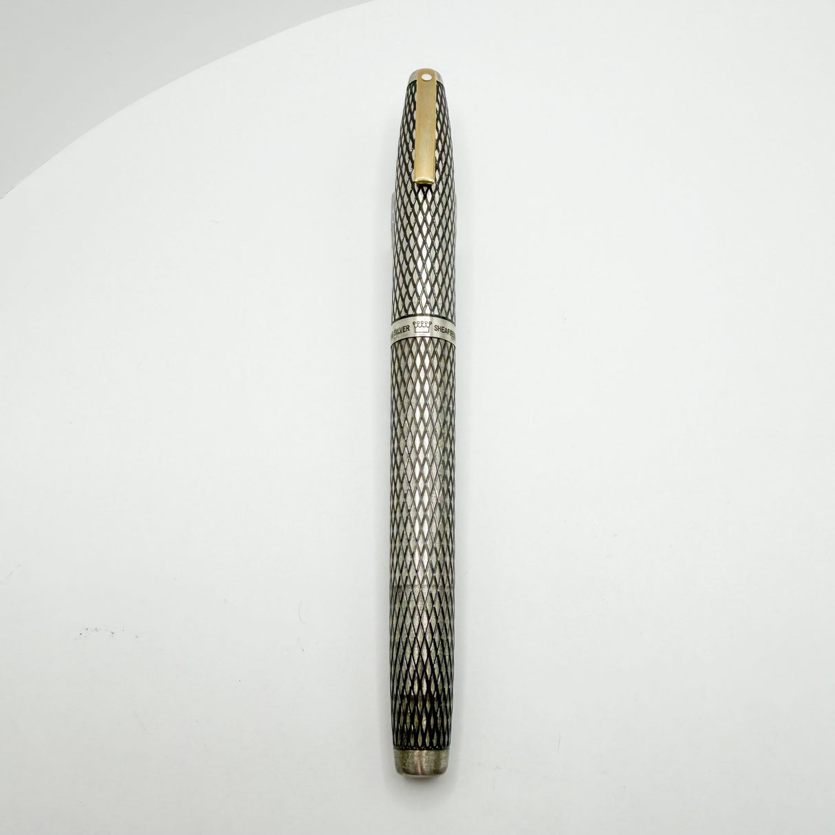Sheaffer Imperial Sterling Silver Diamond-Shape Design Fountain Pen - Fine 14kt Gold Nib