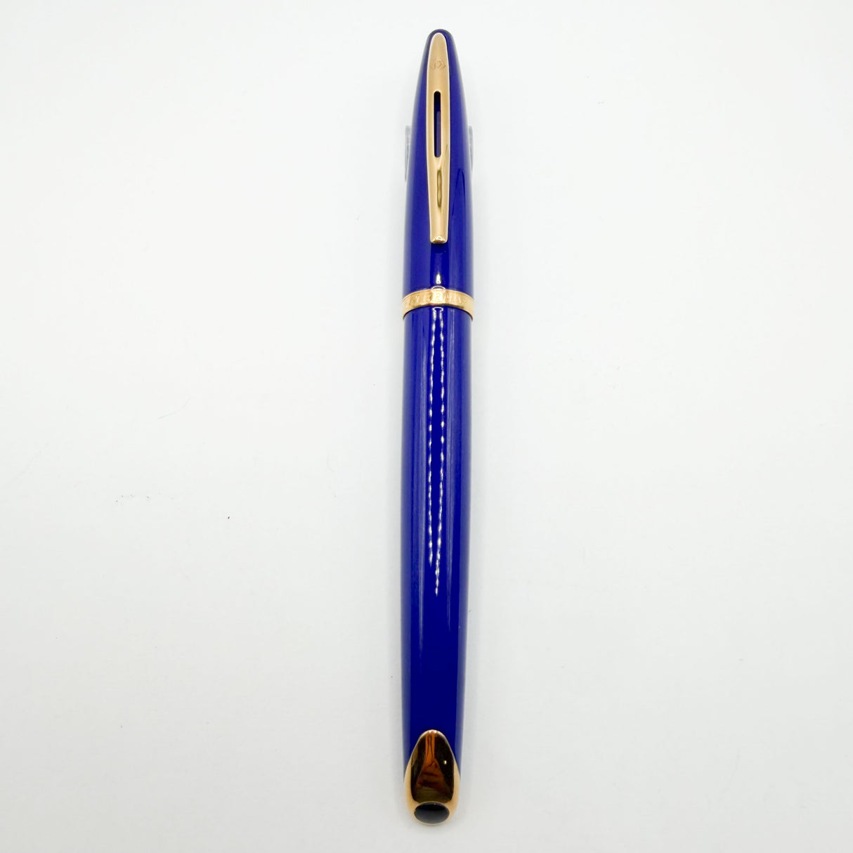 Waterman Royal Blue Carene Fountain Pen - Fine 18kt Gold Nib