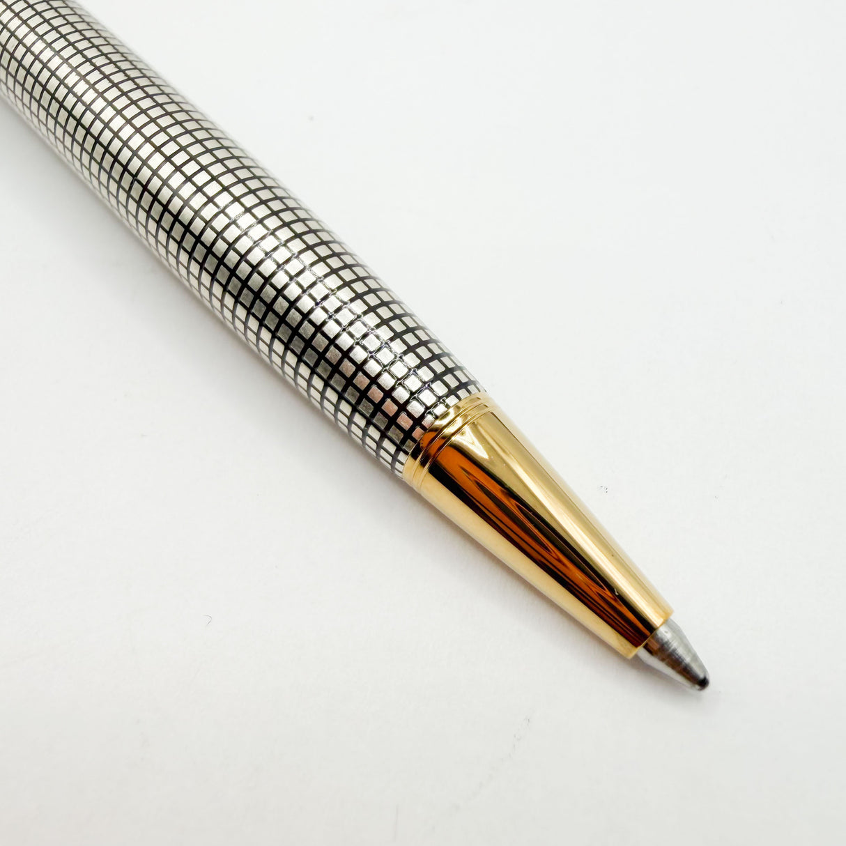 Parker Sonnet Sterling Silver Cisele Cross Hatch Design Ballpoint Pen - Circa 1998