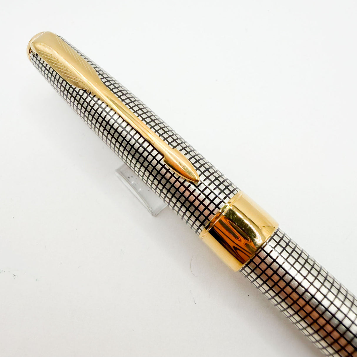 Parker Sonnet Sterling Silver Cisele Cross Hatch Design Ballpoint Pen - Circa 1998