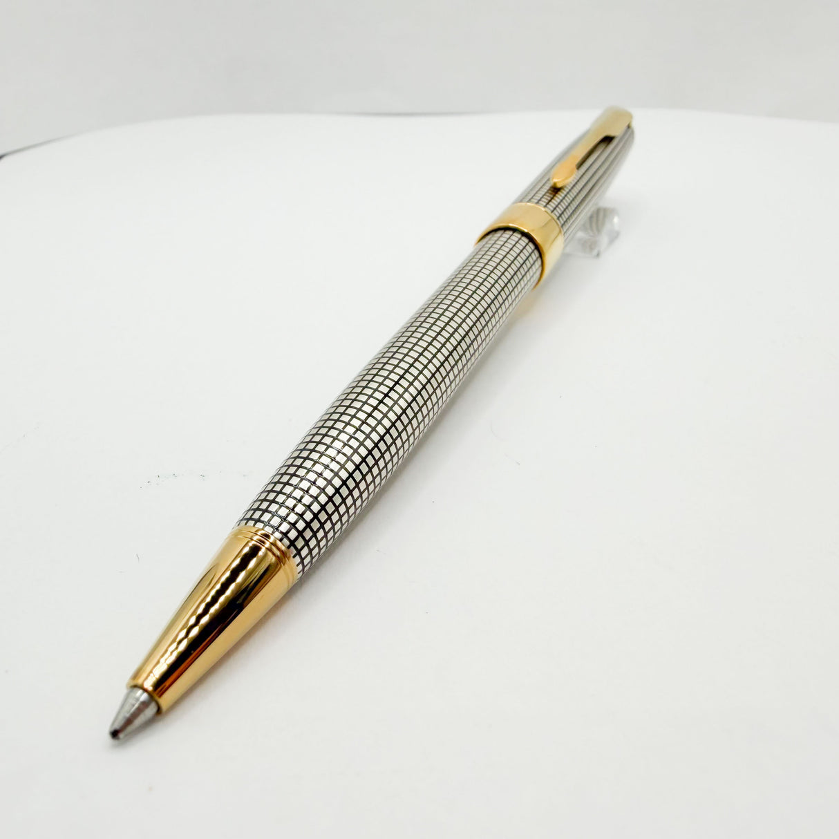 Parker Sonnet Sterling Silver Cisele Cross Hatch Design Ballpoint Pen - Circa 1998
