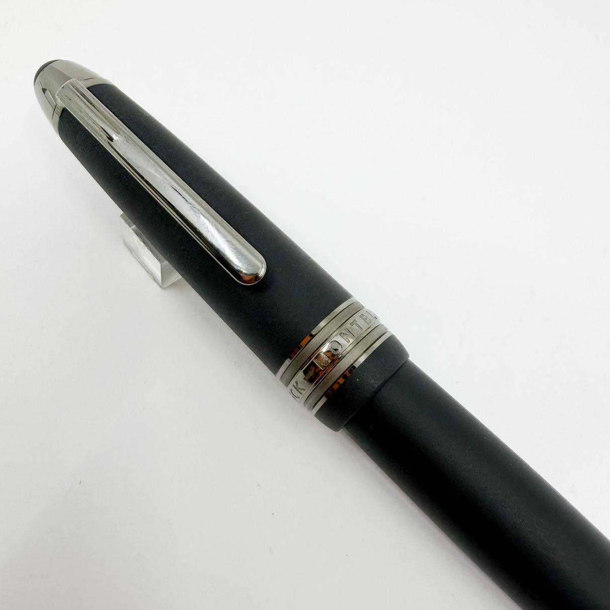 Montblanc LeGrand #146 Ultra (Matte) Black Fountain Pen - Ruthenium Plated Trim - Double Broad 14kt Gold Nib