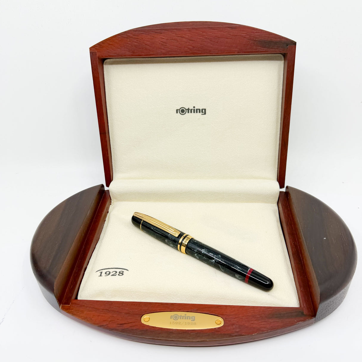 Rotring (German for "Red Ring") Tintenkuli "1928" Celluloid Limited Edition Fountain Pen Celebrating 70 Years of Rotring Pen Production - Medium 18kt Gold Nib + an Interchangeable Stylographic Tubular Point