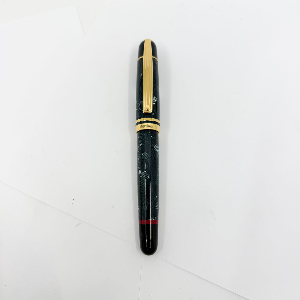Rotring (German for "Red Ring") Tintenkuli "1928" Celluloid Limited Edition Fountain Pen Celebrating 70 Years of Rotring Pen Production - Medium 18kt Gold Nib + an Interchangeable Stylographic Tubular Point