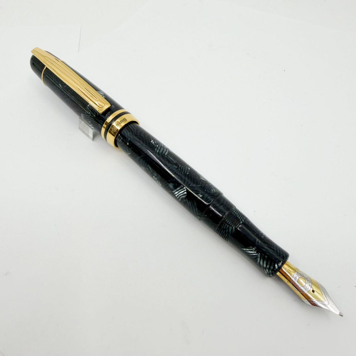 Rotring (German for "Red Ring") Tintenkuli "1928" Celluloid Limited Edition Fountain Pen Celebrating 70 Years of Rotring Pen Production - Medium 18kt Gold Nib + an Interchangeable Stylographic Tubular Point