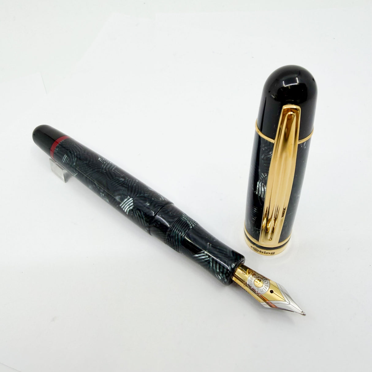 Rotring (German for "Red Ring") Tintenkuli "1928" Celluloid Limited Edition Fountain Pen Celebrating 70 Years of Rotring Pen Production - Medium 18kt Gold Nib + an Interchangeable Stylographic Tubular Point