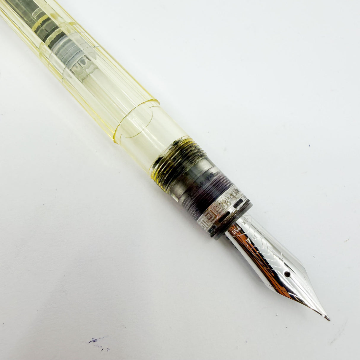 OMAS "Vision" Ogiva Transparent Fluted Demonstrator Fountain Pen - Fine 18kt Gold Nib