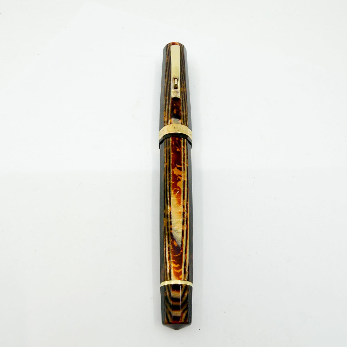OMAS Arte Italiana Exquisite Arco Bronze Celluloid Full Sized Paragon Milord Fountain Pen (Circa 2010) - Flexible Fine 18kt Gold Nib
