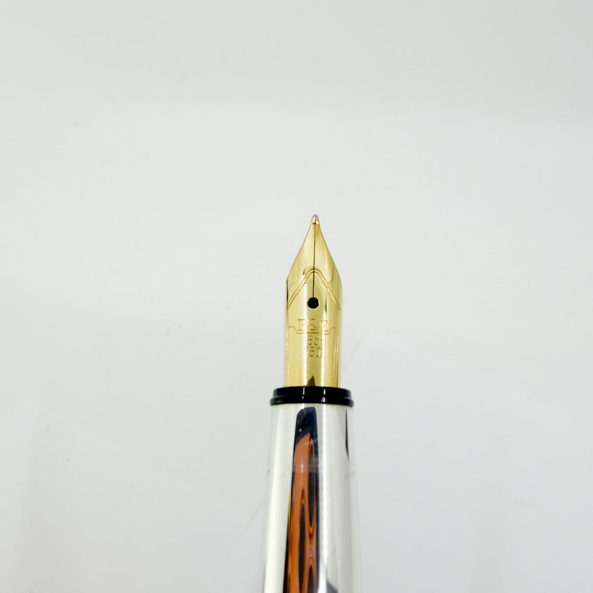 Bossert & Erhard Sterling Silver/Blue Enamel Fountain Pen - Medium 18kt Gold Nib