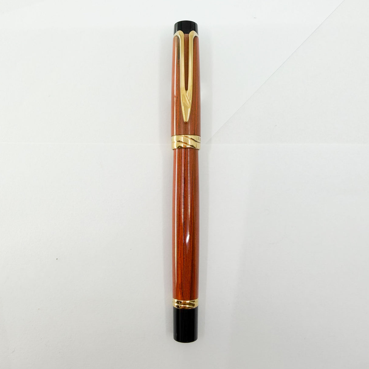 Waterman Liaison Black/Orange Woodgrain Ebonite Fountain Pen - Medium 18kt Gold Nib