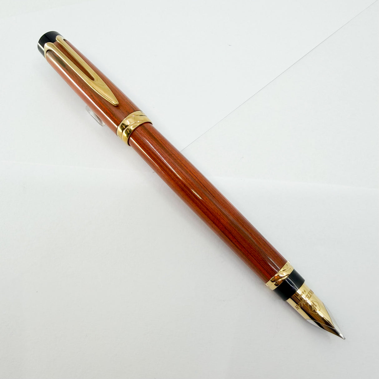 Waterman Liaison Black/Orange Woodgrain Ebonite Fountain Pen - Medium 18kt Gold Nib