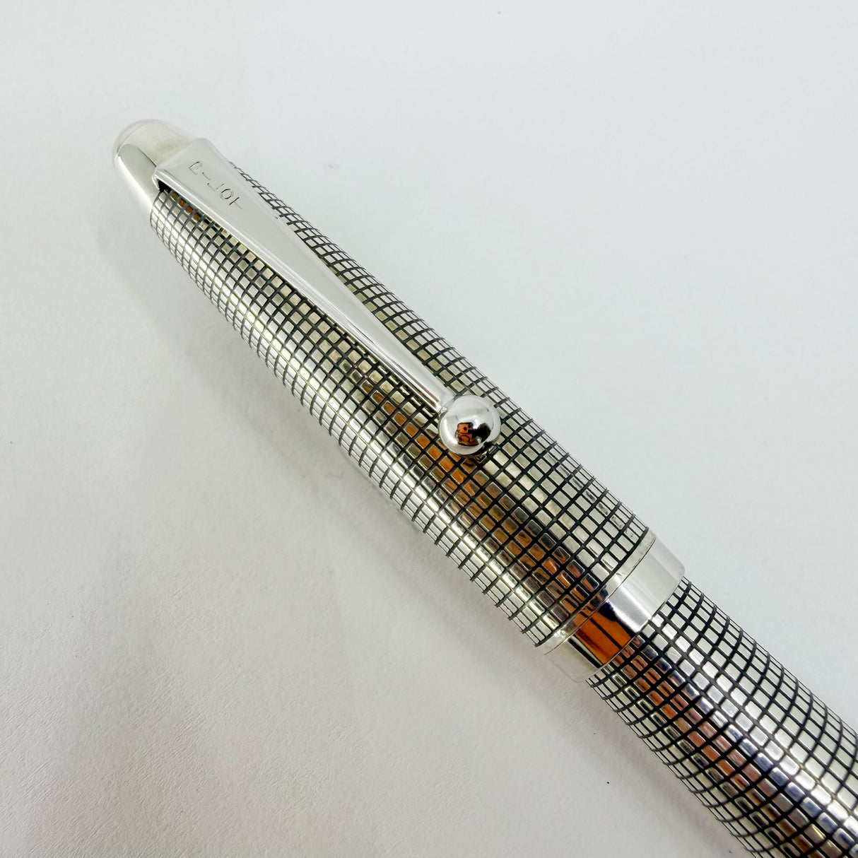 Pilot Cross-Hatched Sterling Silver Silvern Koushi Fountain Pen