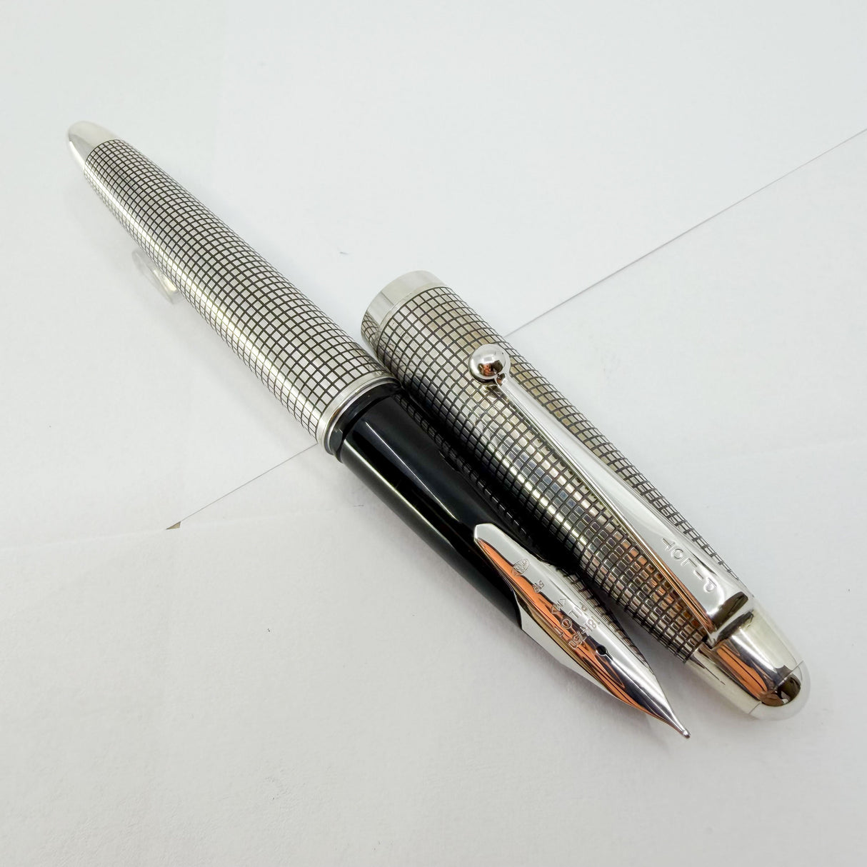 Pilot Cross-Hatched Sterling Silver Silvern Koushi Fountain Pen