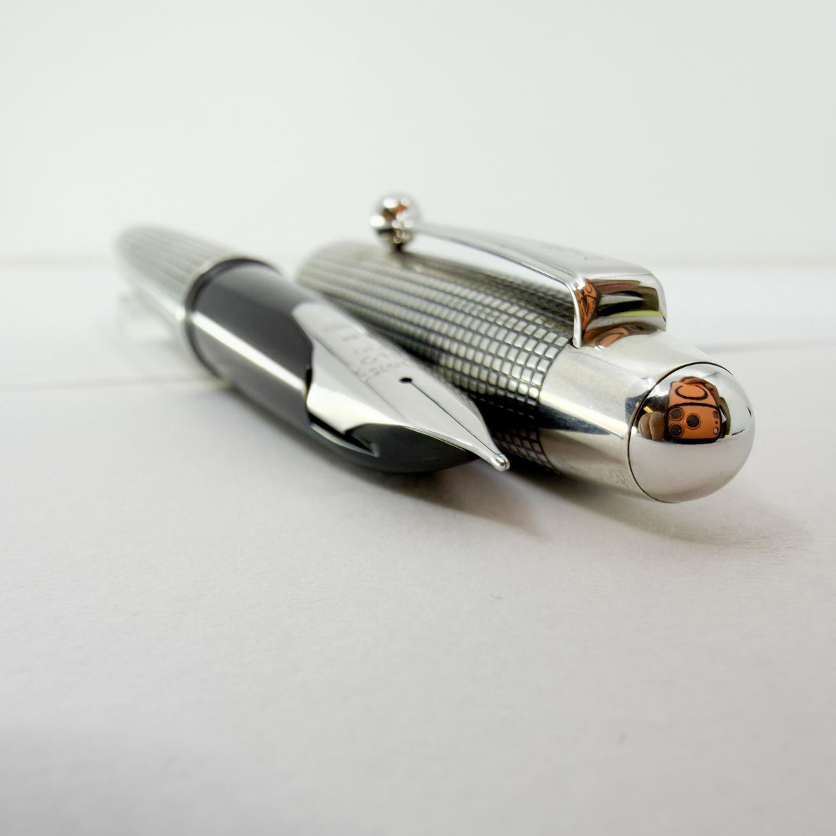 Pilot Cross-Hatched Sterling Silver Silvern Koushi Fountain Pen