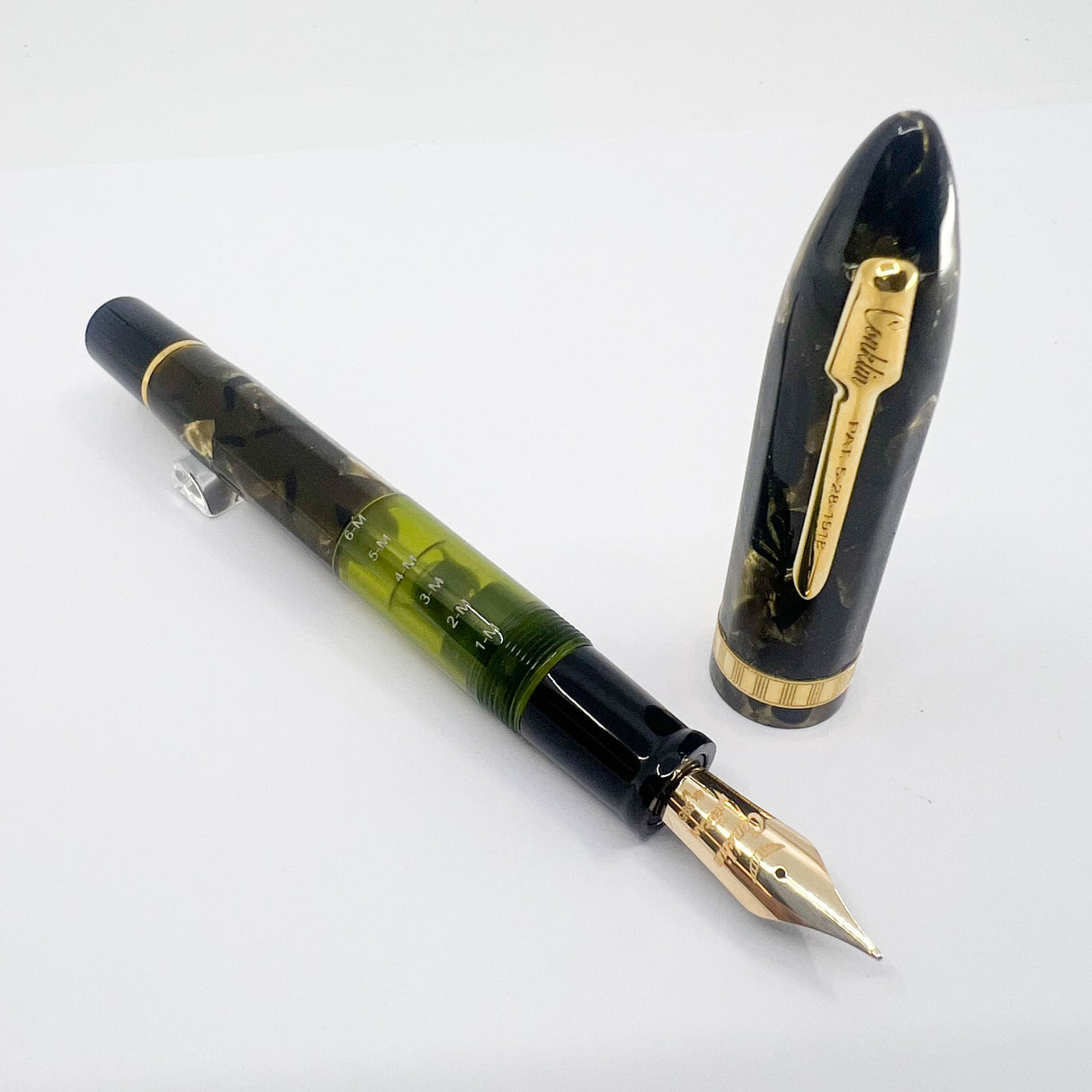 Conklin Nozac Green Saft Celluloid Fountain Pen – Legacy Collection Limited Edition - Fine 14kt Gold Nib