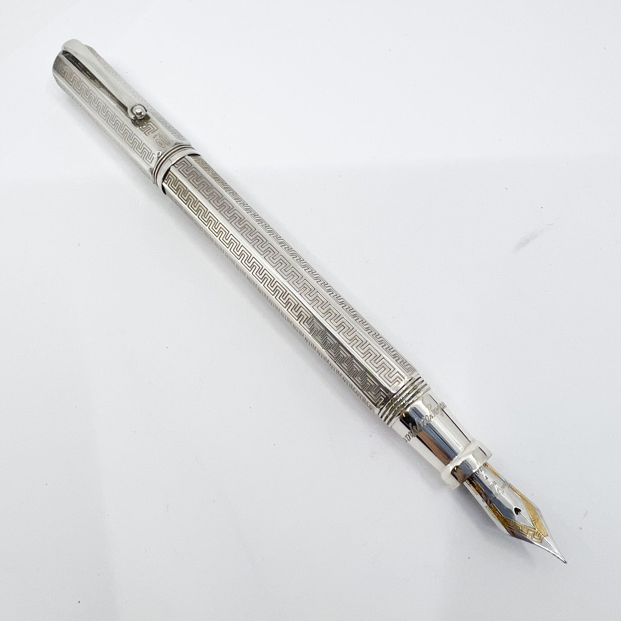 Montegrappa Sterling Silver Reminiscence Fountain Pen - Fine 18kt Gold Nib