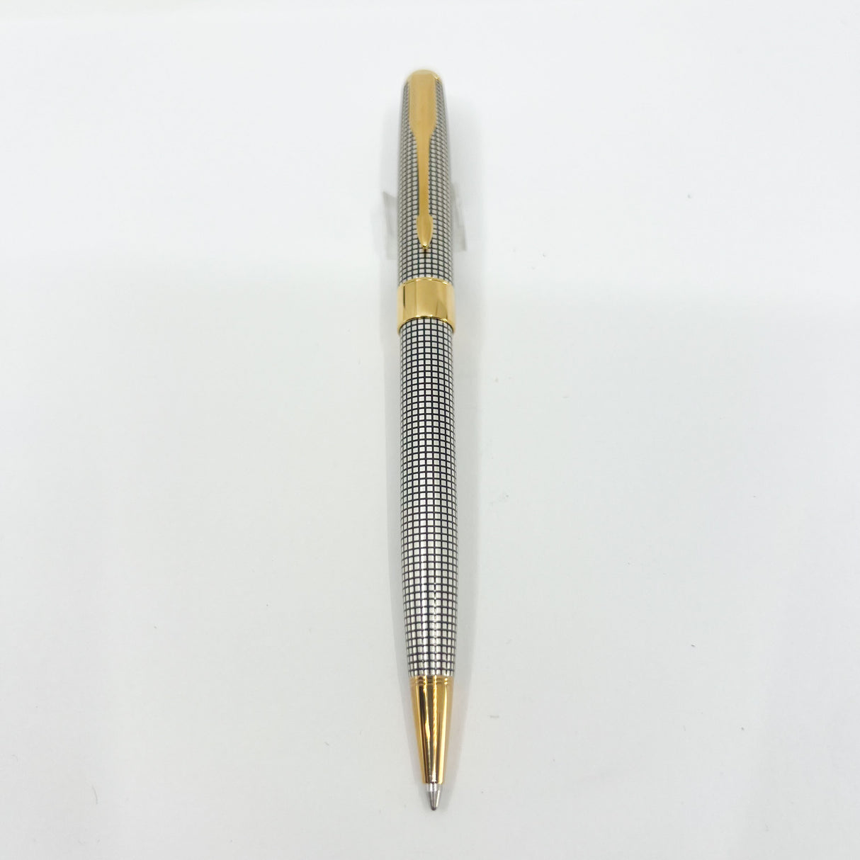 Parker Sonnet Sterling Silver Cisele Cross Hatch Design Ballpoint Pen - Circa 1995