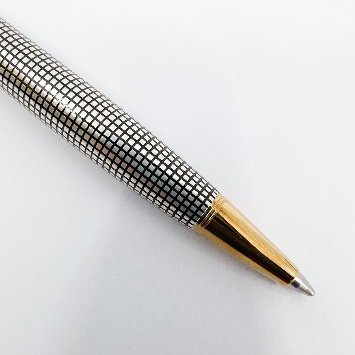 Parker Sonnet Sterling Silver Cisele Cross Hatch Design Ballpoint Pen - Circa 1995