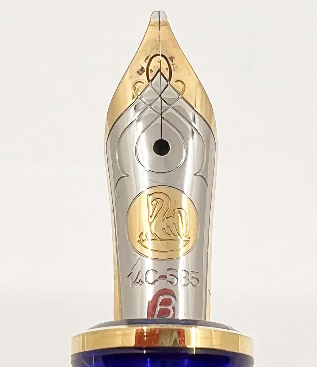 Pelikan M600 Blue Transparent Fountain Pen - Gold Plated Trim