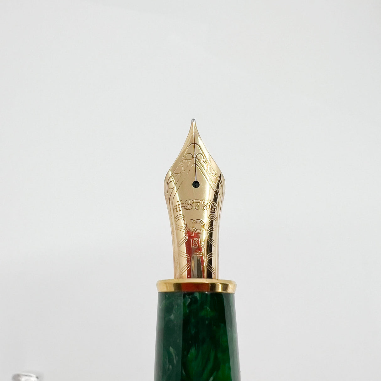 Platinum #3776 Celluloid Marbled Green Fountain Pen