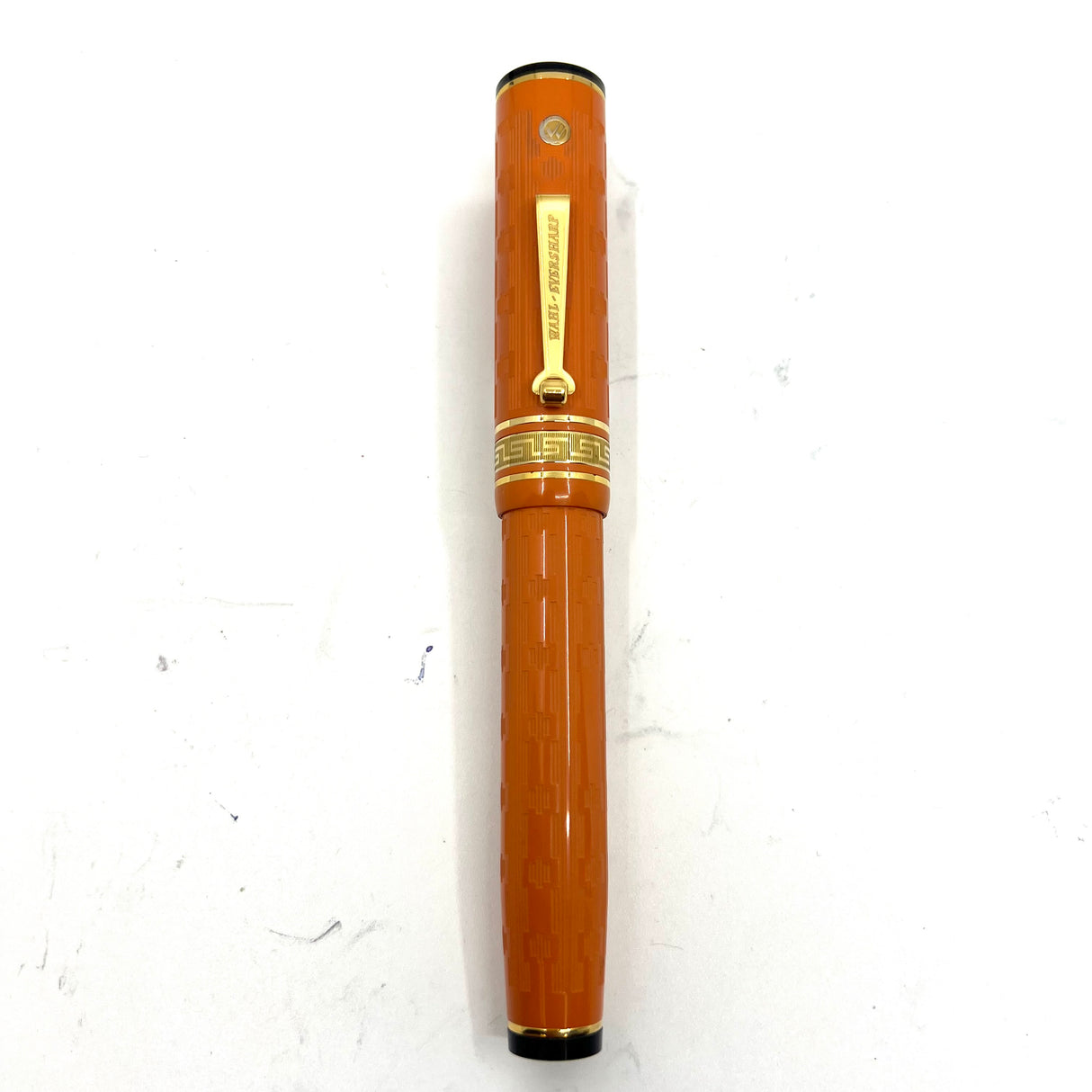 Wahl-Eversharp Decoband Gatsby Orange Chased Ebonite Fountain Pen