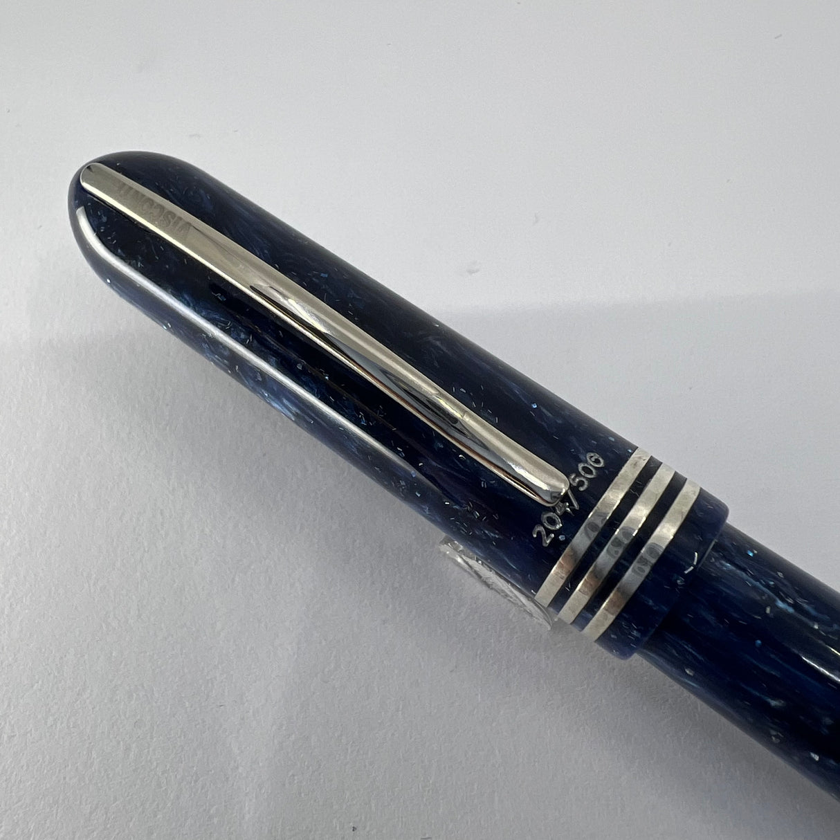 Visconti Amigdala "You & Me" Blue Marbled Limited Edition Fountain Pen - Fine 14kt Gold Nib