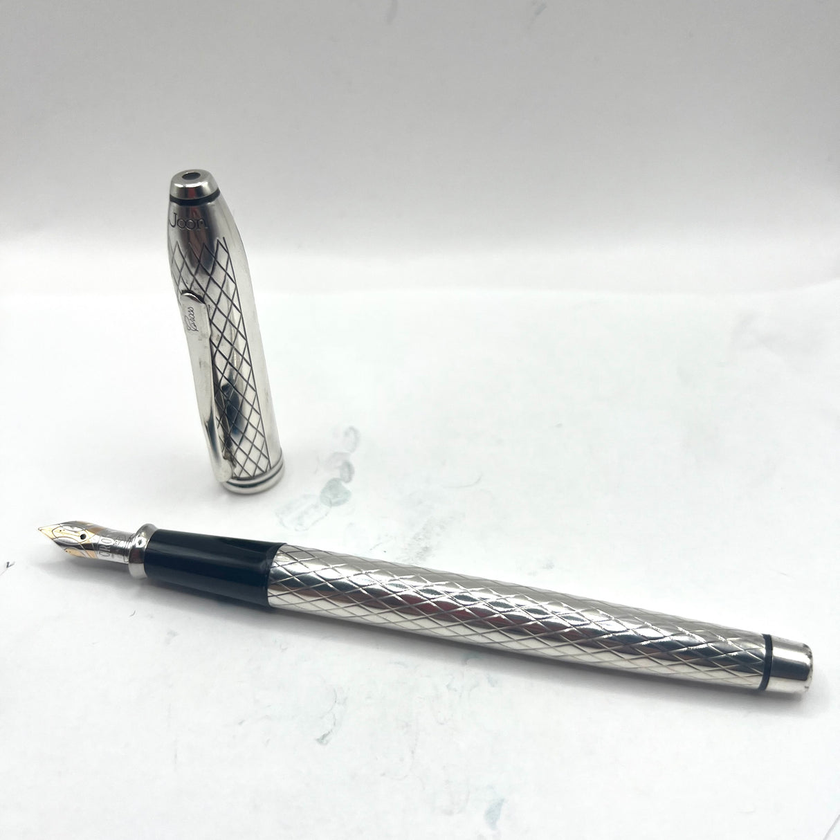 Cross Townsend Sterling Silver Fountain Pen - Made for 25th Anniversary of Joon Pens(NYC)- Fine 18kt Gold Nib