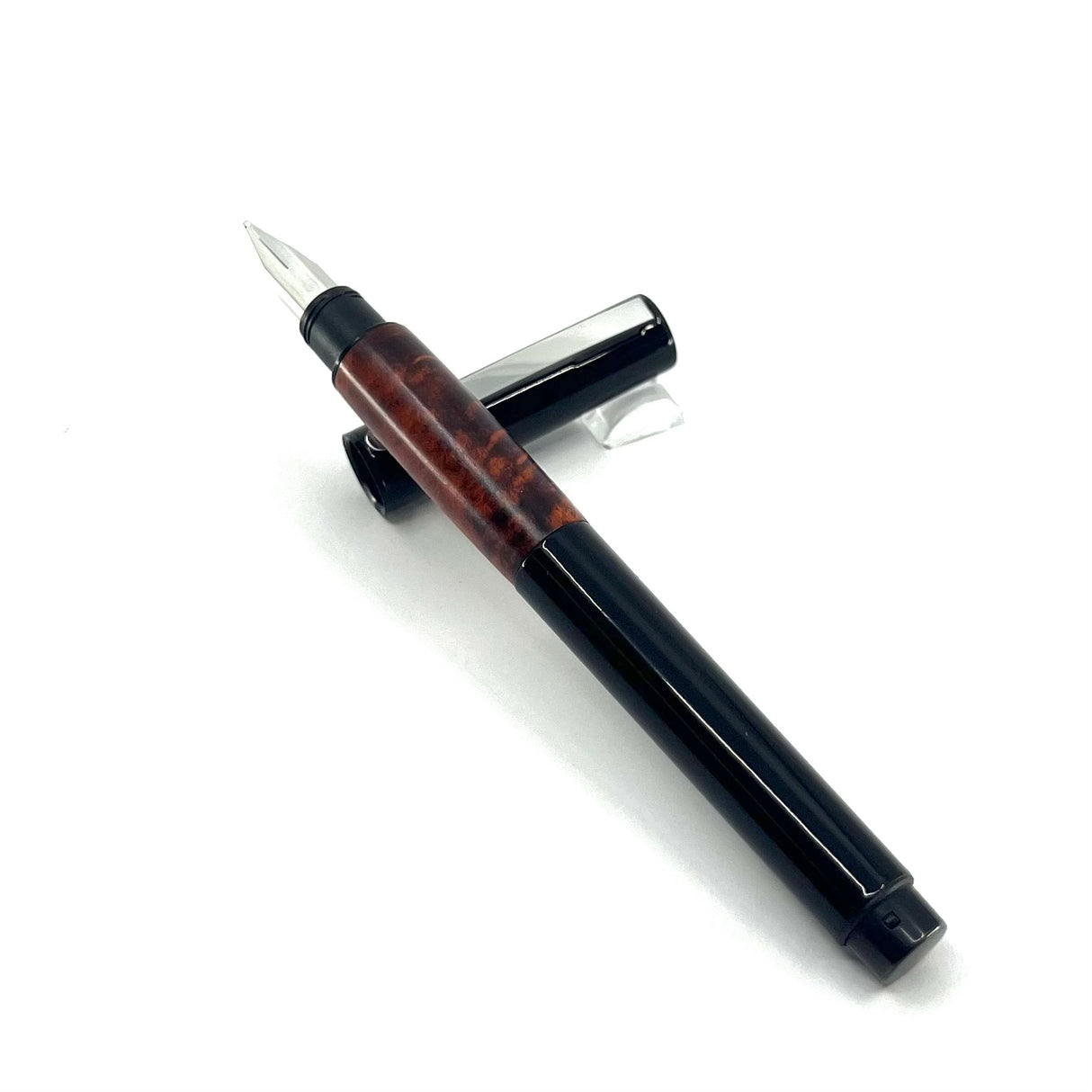 Lamy Accent Briarwood & Black Lacquered Fountain Pen - Broad 14kt Gold Nib