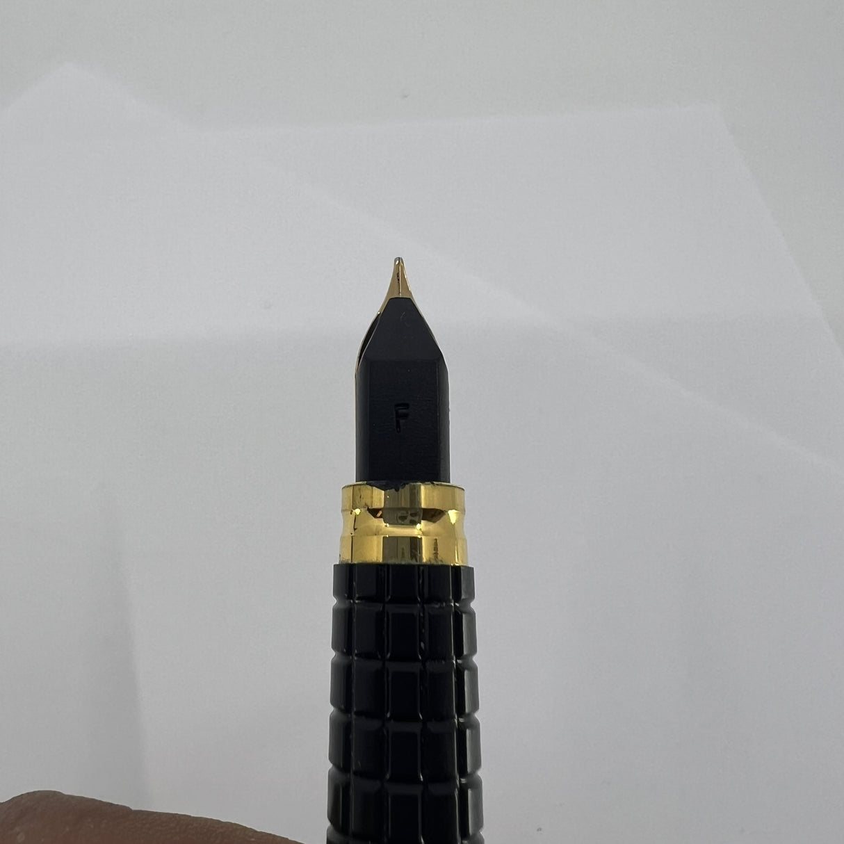 Waterman Exclusive Burgundy & Black Marble Lacquered Fountain Pen - Fine 18kt Gold Nib