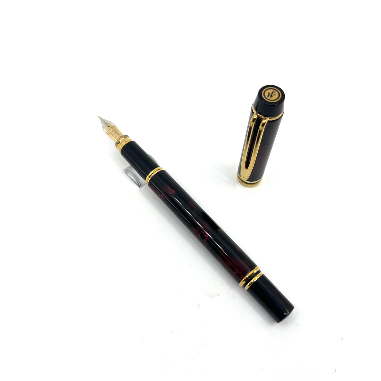 Waterman Rhapsody Burgundy Marble Fountain Pen - Fine 18kt Gold Nib