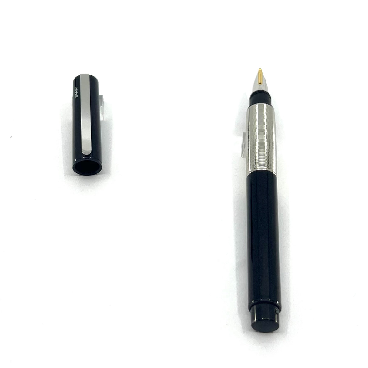 Lamy Accent White Metal & Black Lacquered Fountain Pen - Broad 14kt Gold Nib