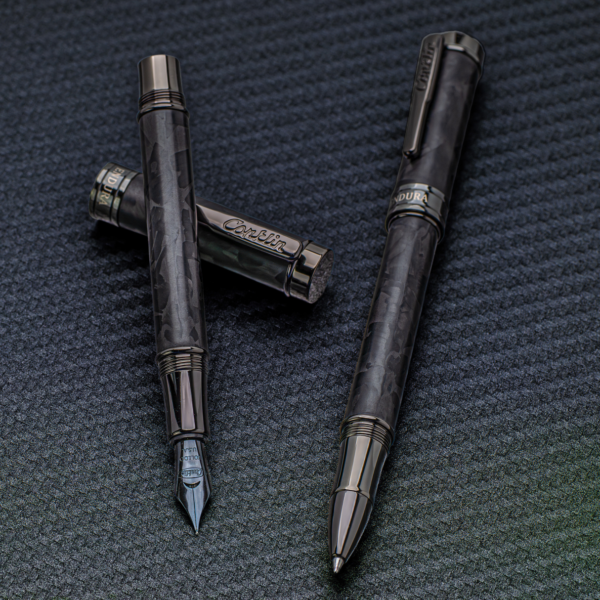 Conklin Endura Forged Carbon Fountain Pen Collection