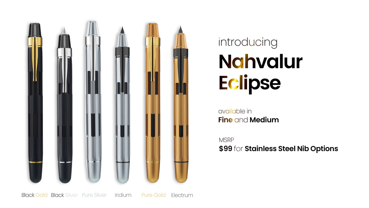 Nahvalur Eclipse Black Silver - Fountain Pen