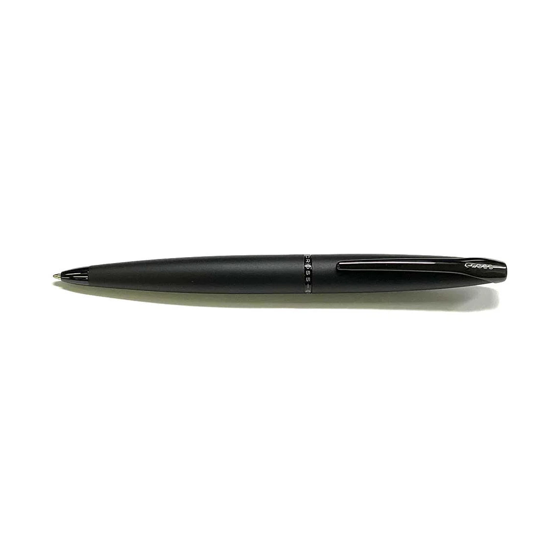 Cross ATX® Brushed Black with Machine-Turned Diamond Pattern Engraving with Polished PVD Trim Ballpoint
