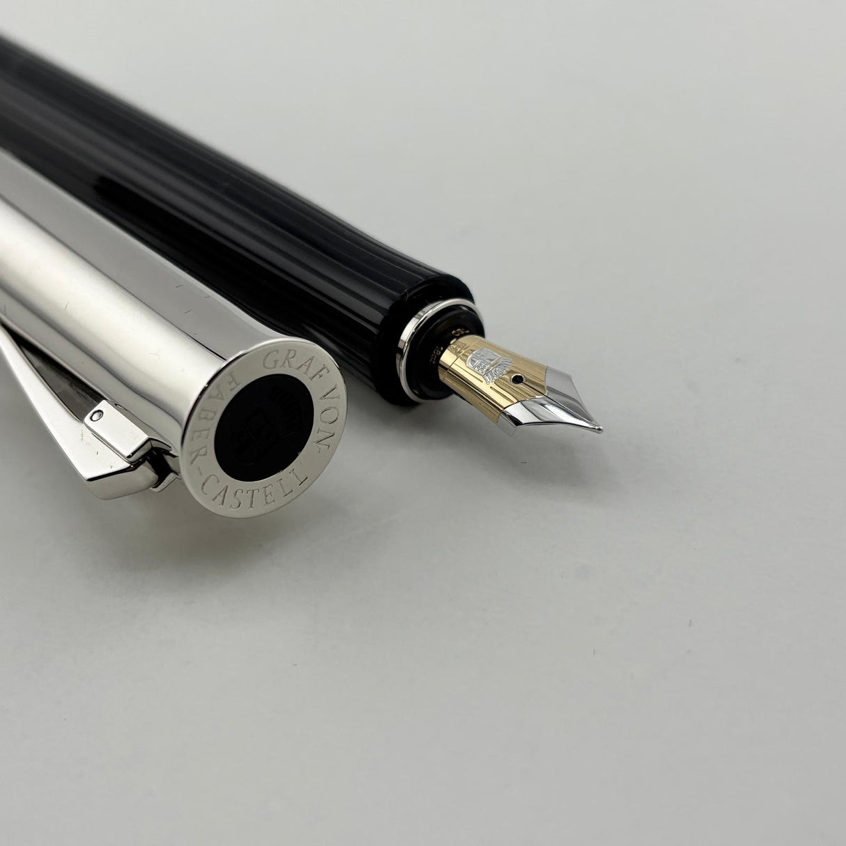 Graf Von Faber-Castell Intuition Platino Fountain Pen - The Wider Body Intuition Mode! - Fine 18kt Gold Nib
