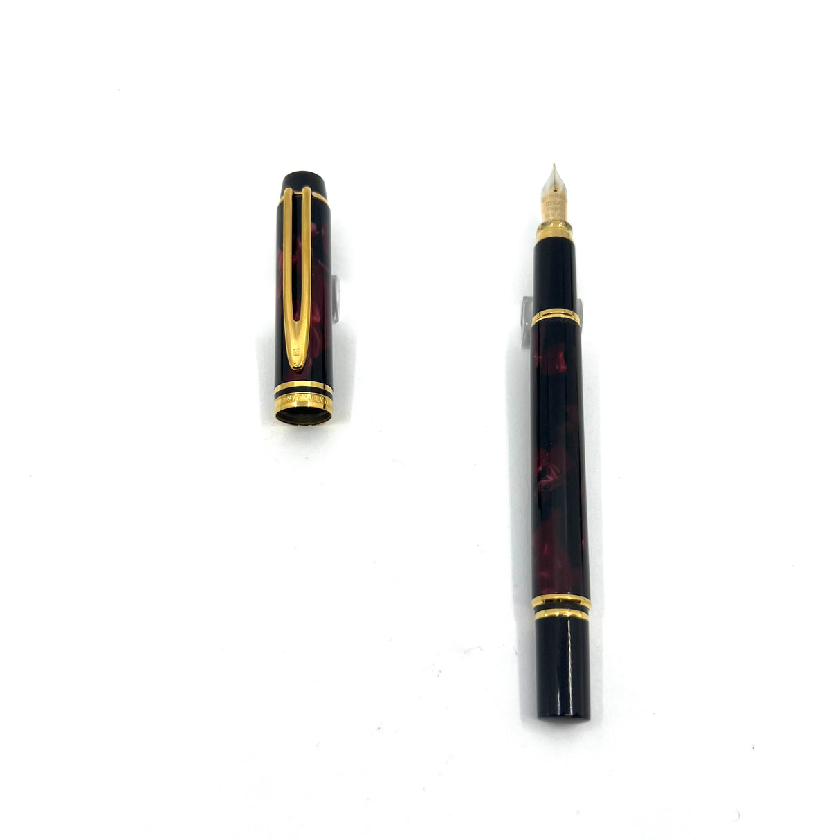 Waterman Rhapsody Burgundy Marble Fountain Pen - Fine 18kt Gold Nib