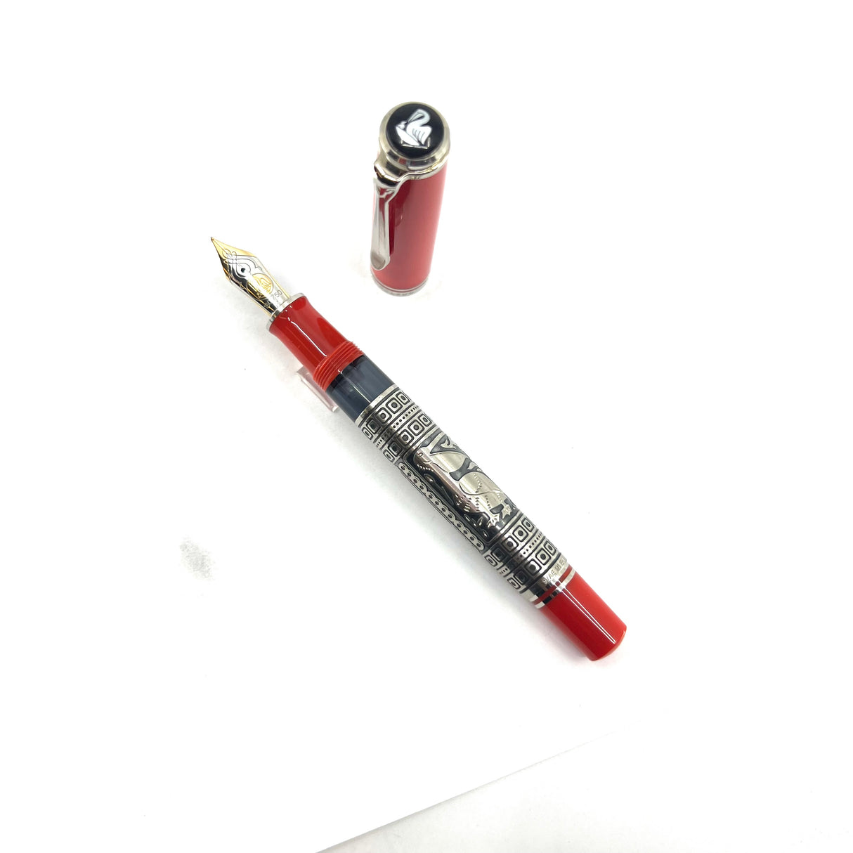 Pelikan Souveran M910 (M800 Size) Red Toledo Special Edition Fountain Pen - Fine 18kt Gold Nib