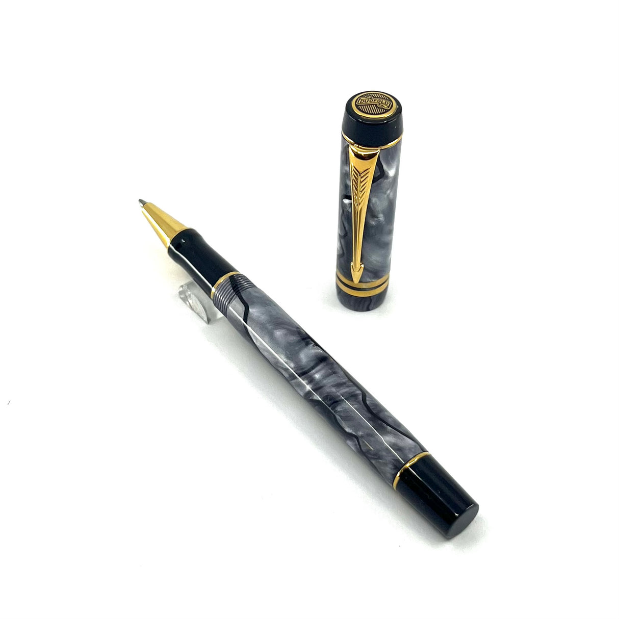 Parker Duofold Marbled Gray & Black Rollerball