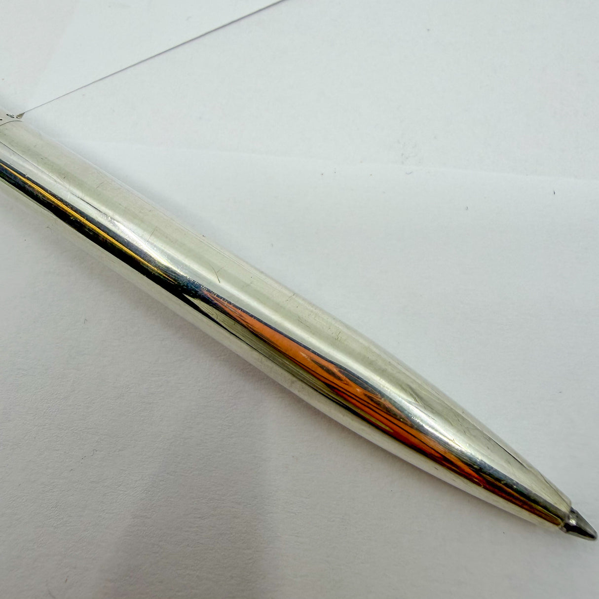 Tiffany & Co. Hefty Large Sterling Silver Ballpoint Pen in Plain Pattern - Circa 1990s