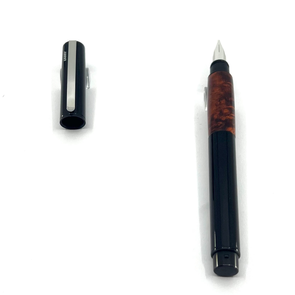 Lamy Accent Briarwood & Black Lacquered Fountain Pen - Broad 14kt Gold Nib