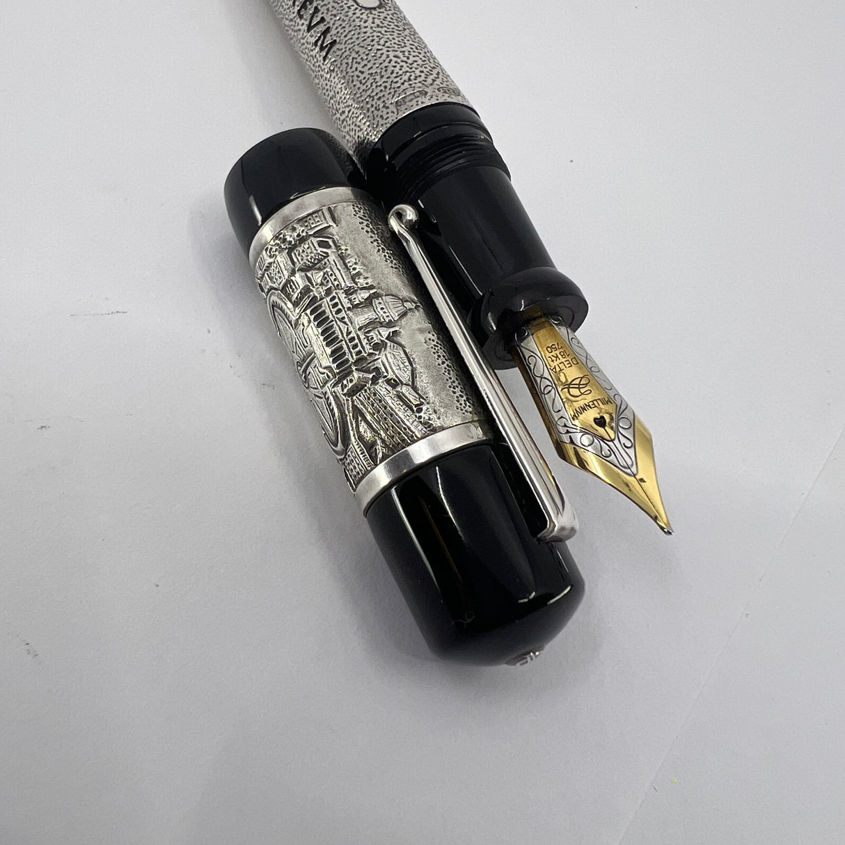 Delta Jubileum Sterling Silver Lever-Fill Limited Edition Fountain Pen - Medium 18kt Gold Nib