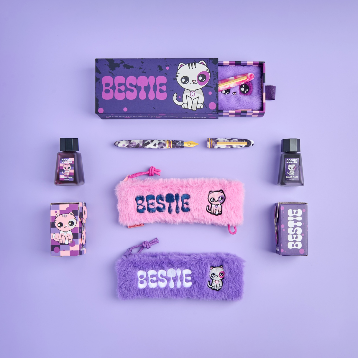 Esterbrook Estie Bestie Fountain Pen Bubble Gum Pink & Sugar Plum Purple Collection