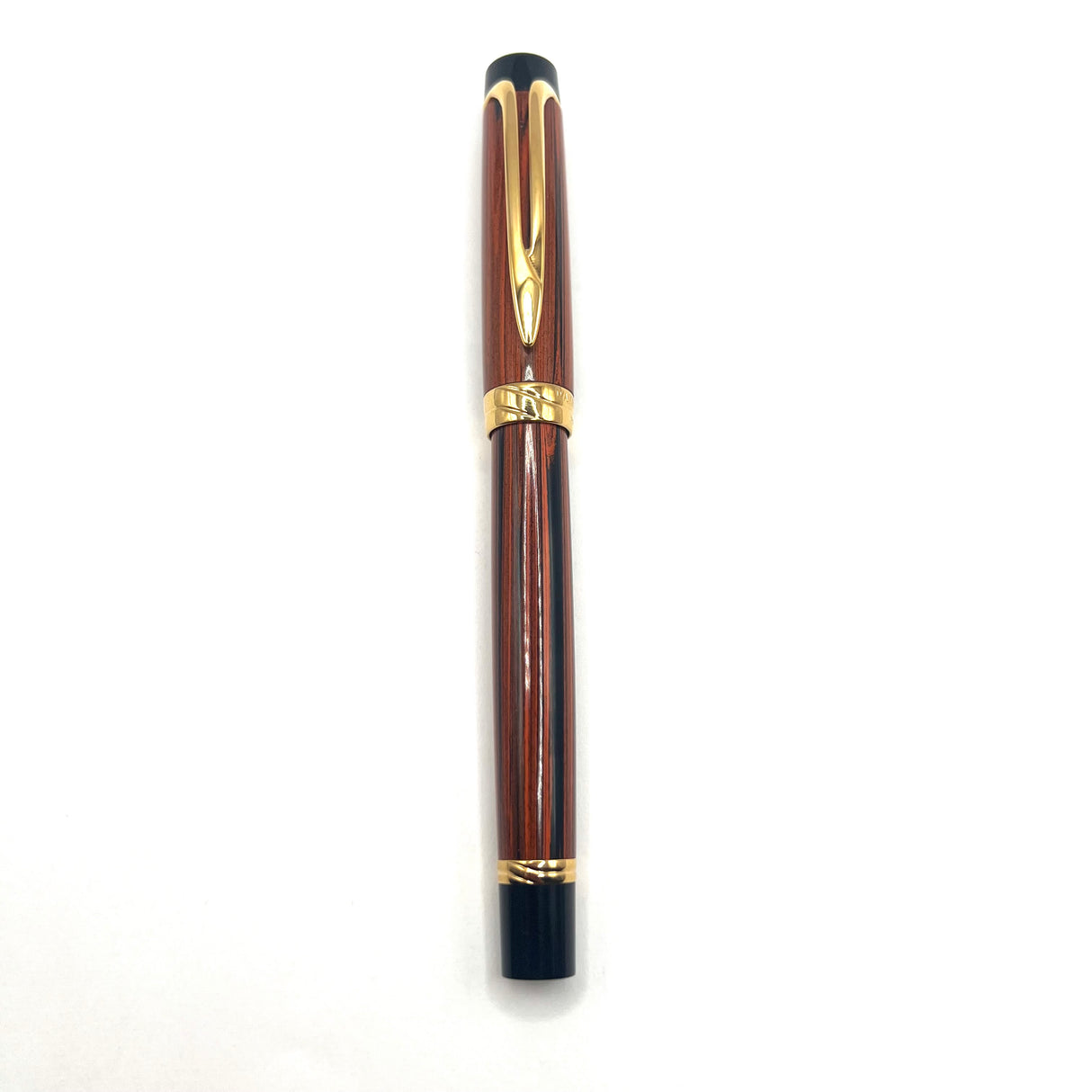 Waterman Liaison Black/Orange Woodgrain Fountain Pen- Medium 18kt Gold Nib