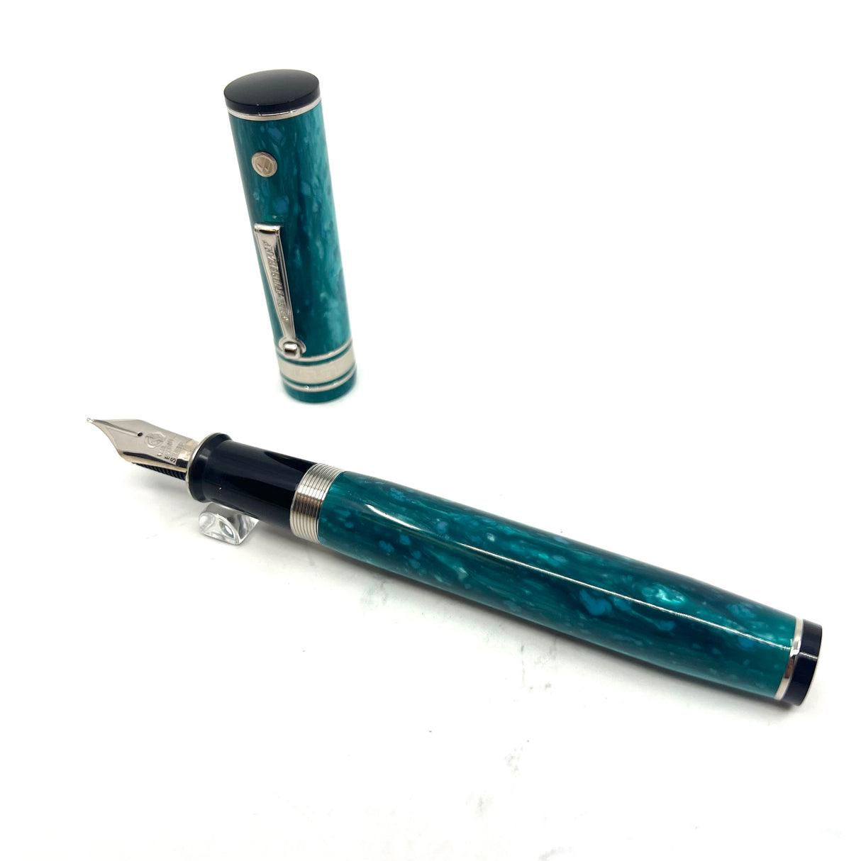 Wahl Eversharp Lustrous Marbleized Turquoise Decoband Oversized Fountain Pen