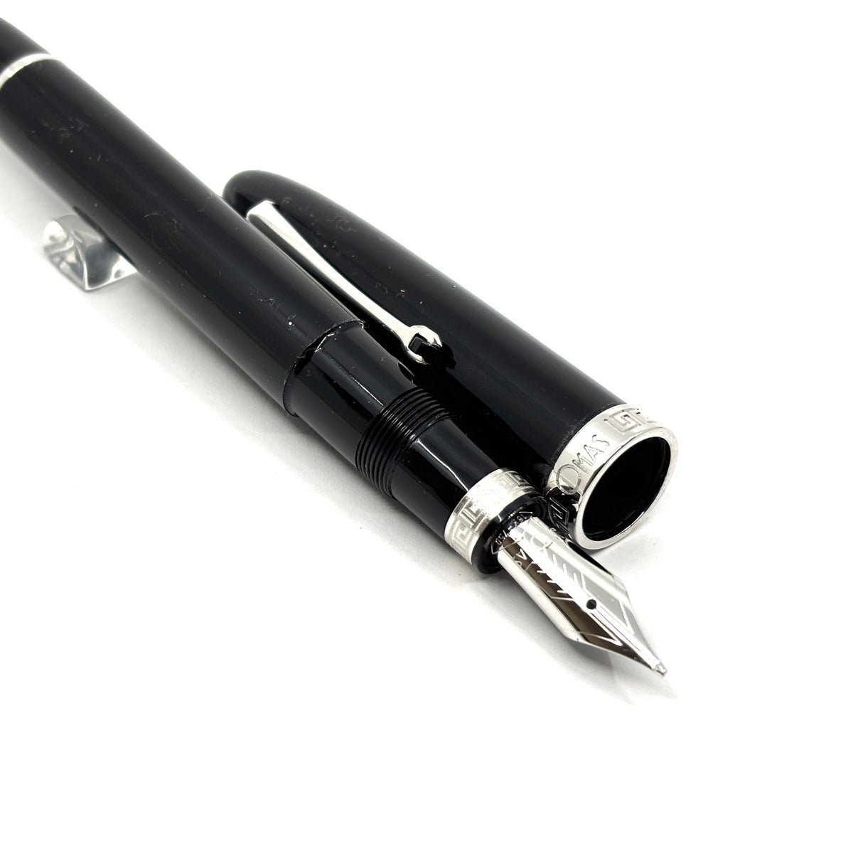 OMAS Ogiva Black Fountain Pen with High Tech Trim