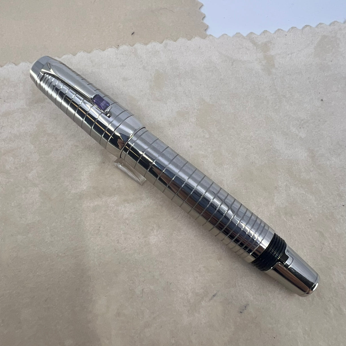 Montblanc Boheme Steel Noir Fountain Pen - Medium 18kt Gold Nib